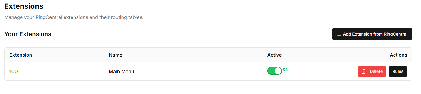Select extension rules